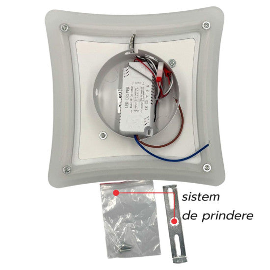Plafoniera LED Sinope 34W, 2900lm, 220x220x50mm