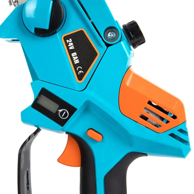 Mini drujba cu acumulator ZEP Ieto, 24V, lama 4 inch, 2 baterii 6Ah, sistem ungere si LED