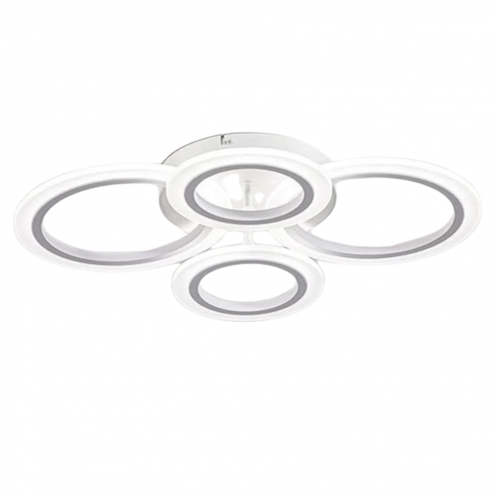 Lustra LED Cercuri 56W, 4 Brate, 580x90mm, 3 Culori, IR