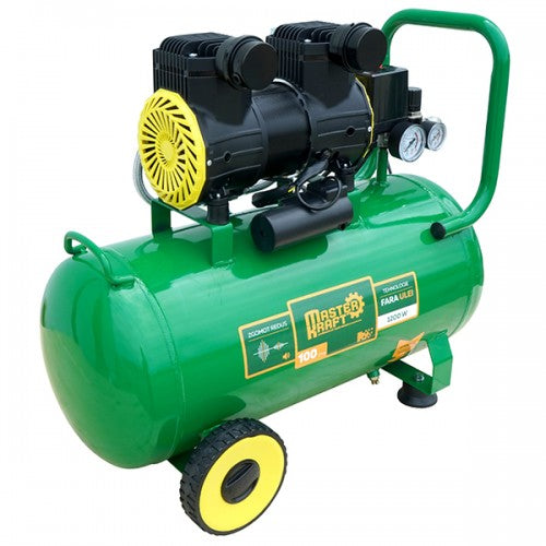 Compresor de aer 50L MasterKraft LSD-1600W/50, 1.2 kW, 2 cilindri, fara ulei, silentios