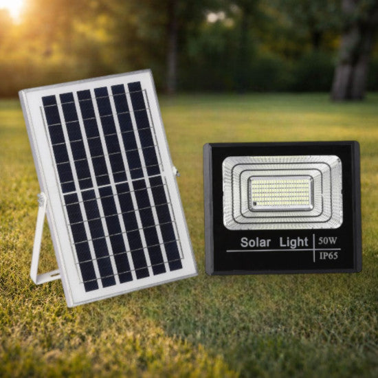 Proiector cu Panou Solar 50W, 6500K, 228x190x55 mm