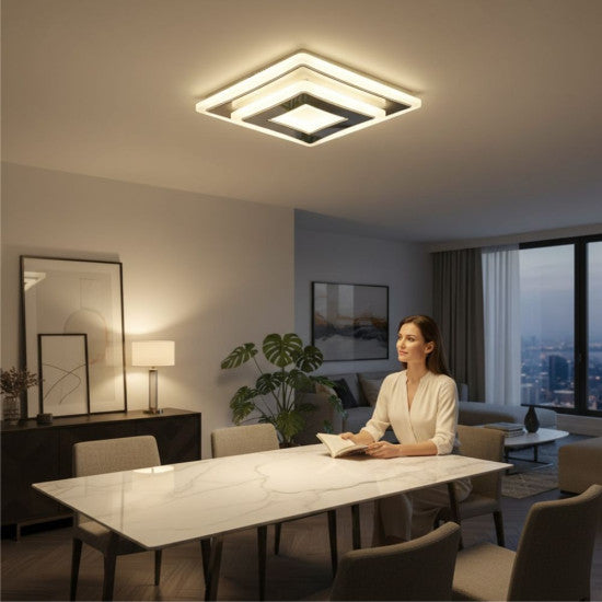 Plafoniera LED Sinope 56W, 4600lm, 300x300x50mm