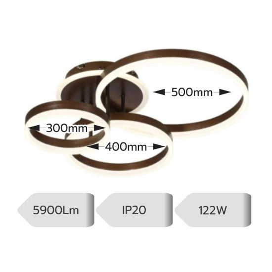 Lustra LED Eunomia 122W, 5900lm, 3000K/4000K/6500K, telecomanda