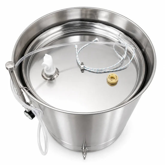 Butoi inox ZEP 200L cu capac flotant, camera silicon alimentar, AISI 304 Italia