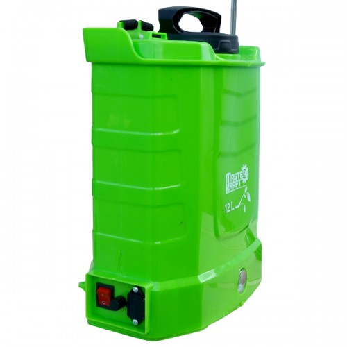 Pompa de stropit electrica Master Kraft KF-12C-8V, 12L, acumulator 12V 8Ah, 4+4 duze, lance 115 cm, verde