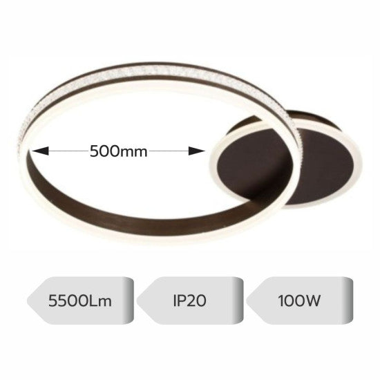 Lustra LED Diotima 100W, 5500lm, 3000K/4000K/6500K, telecomanda