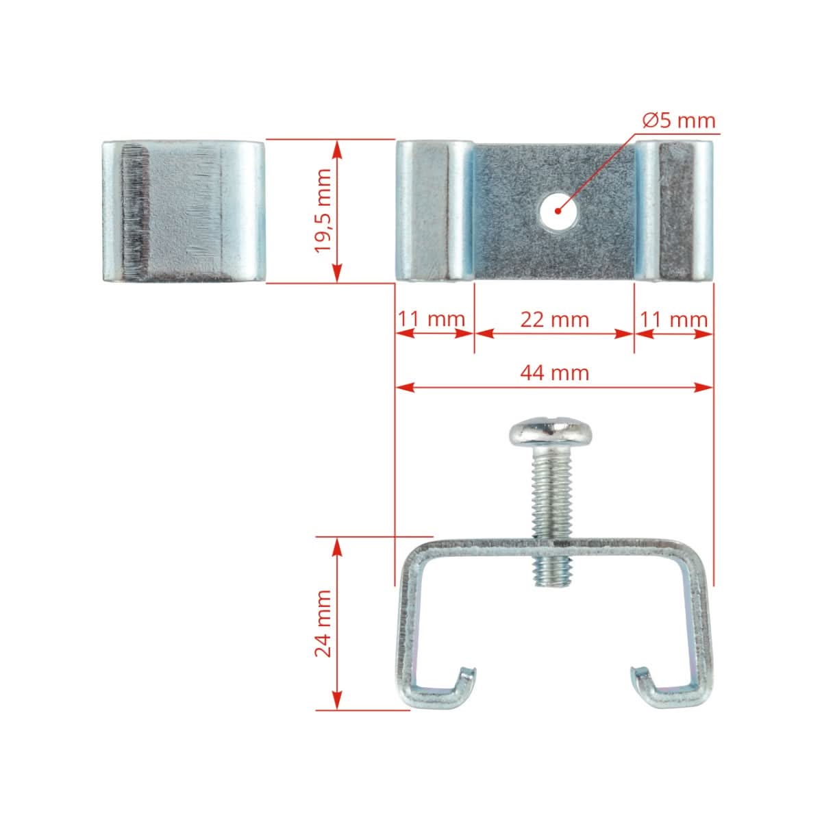 Clema de montare cu filet M6 pentru sisteme T-post, 2 buc.