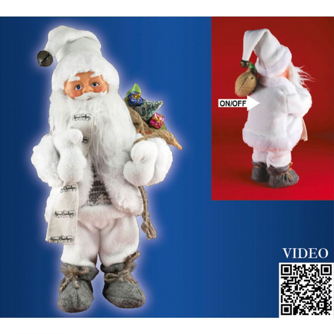 Figurina Mos Craciun interactiva KDD 31, canta si danseaza, 30 cm, decor de Craciun