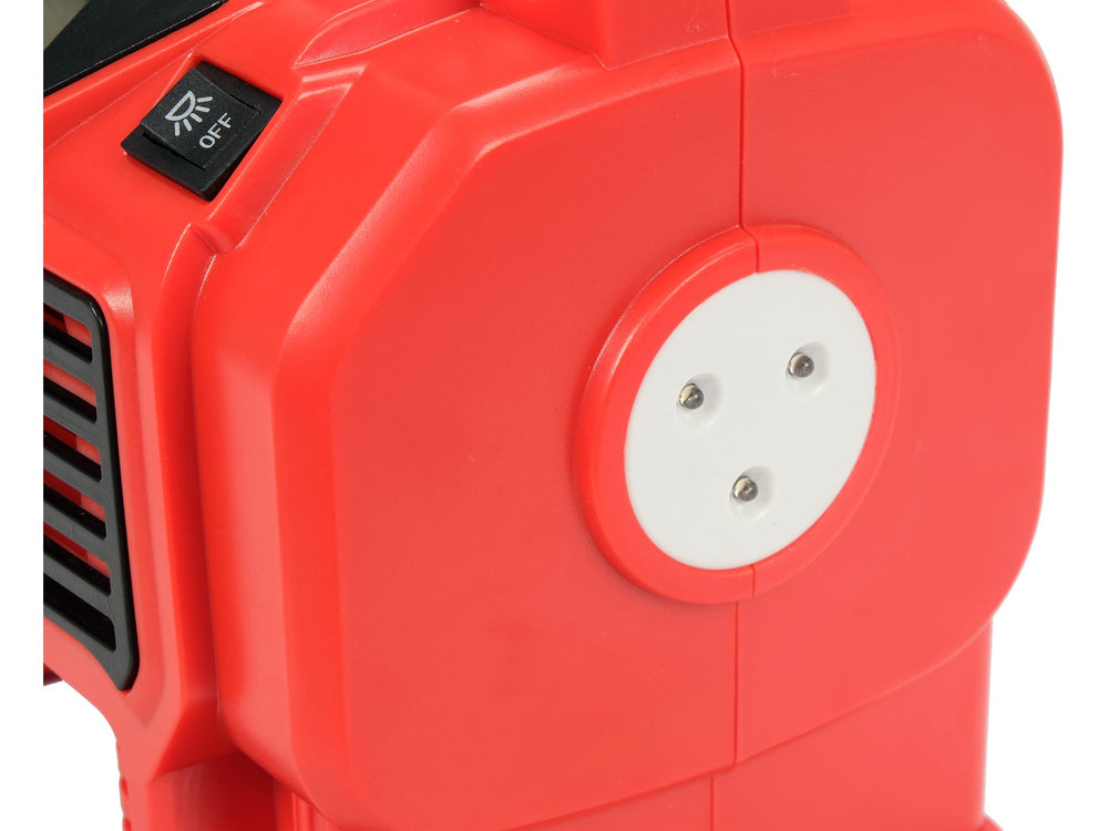 Compresor portabil Yato 18V, 11 Bar, 21 L/min, fara acumulator, alimentare 18V si 12V, cu lanterna LED si 5 duze universale