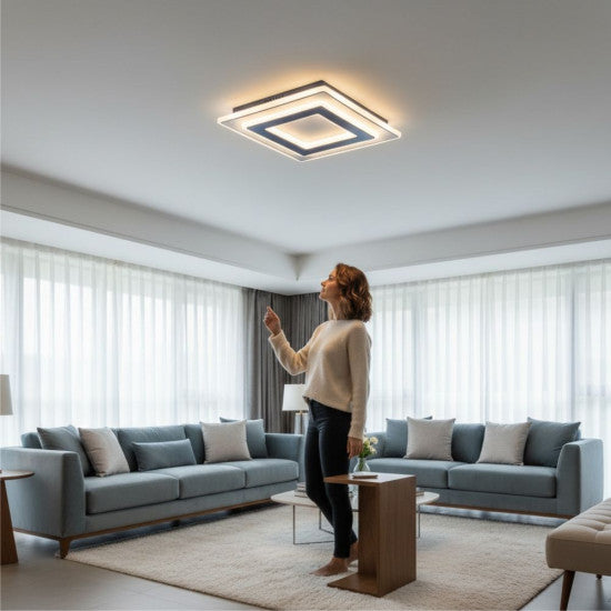 Plafoniera LED Sinope 76W, 5450lm, 400x400x50mm