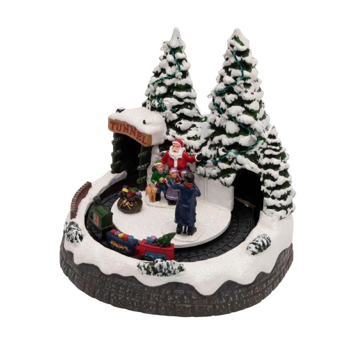 Sceneta LED cu Tren, Fotograf si Mos, Muzica, DRM 8, Interior, Baterii