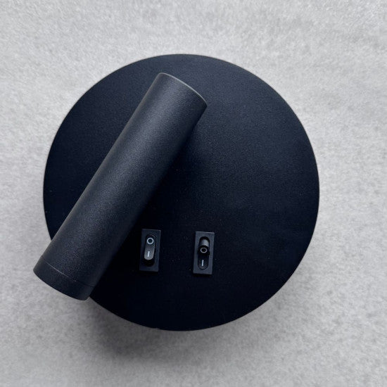 Aplica LED neagra cu spot, 10W, 430 lm, 140x140x68 mm