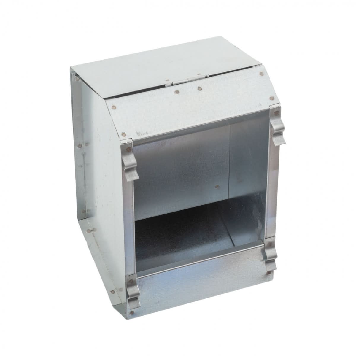 Hranitoare metalica zincata pentru iepuri, 2.2 litri, cu un compartiment