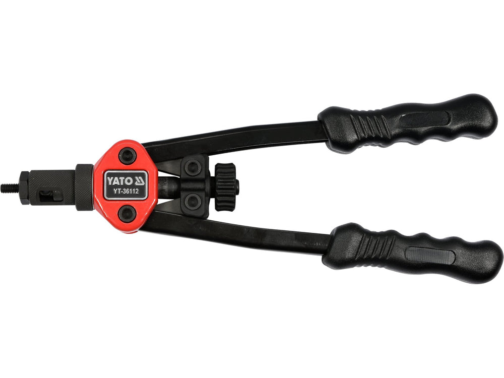 Cleste pentru piulite nituibile Yato M3-M8, presa manuala din otel cromo-molibden, manere cauciucate antiderapante