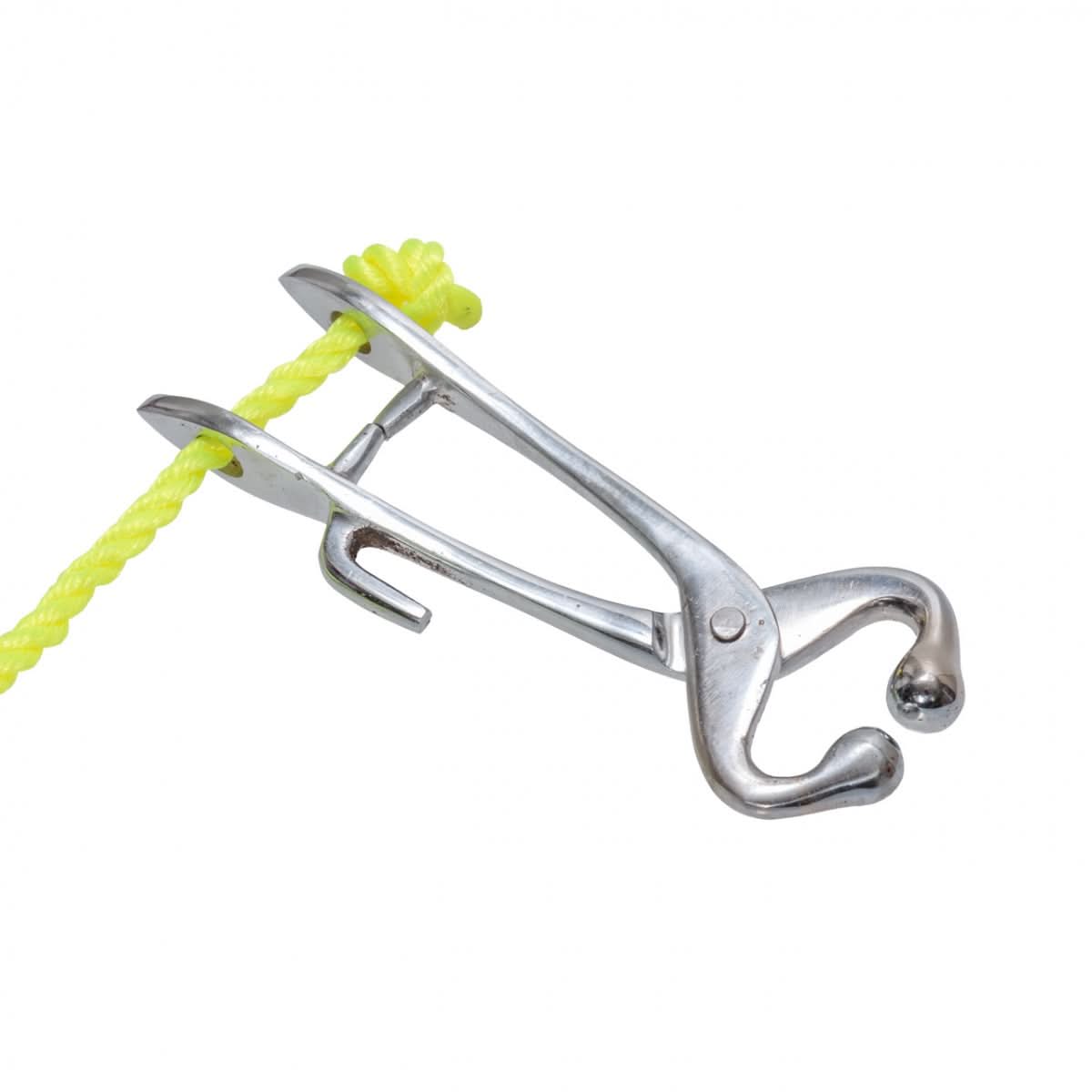 Mucarnita cu funie pentru bovine, otel nichelat, 1,7 m