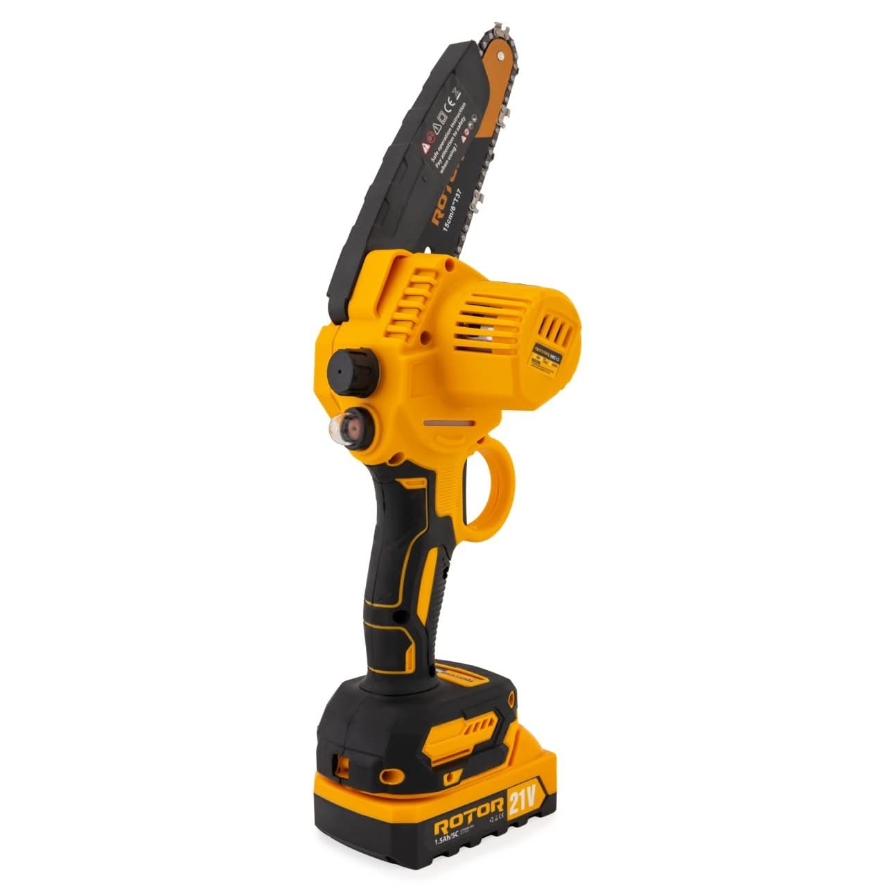 Mini fierastrau pe acumulator ROTOR RMC-1.5, 21V 1.5Ah, 500W, 4500 rpm, lame 6" si 8"