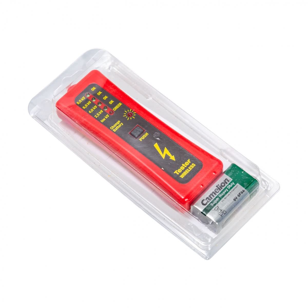 Tester tensiune gard electric 2,5-8 kV, fără împământare, alimentat cu baterie 9V