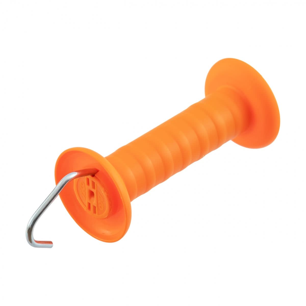 Maner portocaliu pentru poarta gard electric, cu carlig si arc