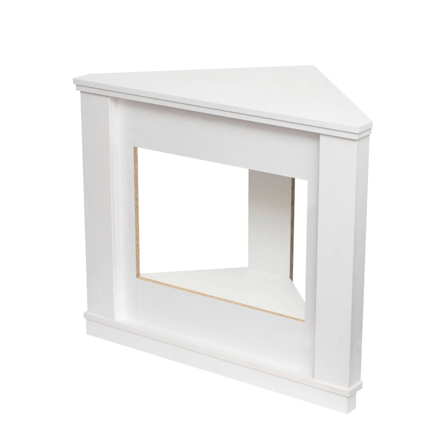 Cadru Alb pentru Semineu Incorporabil de Colt BALI, 95x80x54 cm, PAL Laminat – Compatibil HOME FKKI 03