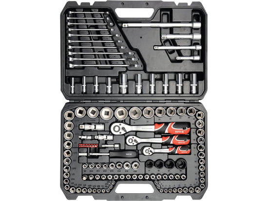Trusa tubulare Yato 120 piese Metric & SAE, otel CrV 50BV30, biti S2, clichet 72 dinti, sistem AS-Drive, cu valiza rezistenta - vedere 2