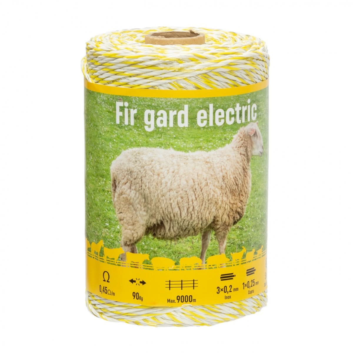 Fir gard electric 250 m, rezistenta la rupere 90 kg, rezistenta electrica 0,45 Ω/m