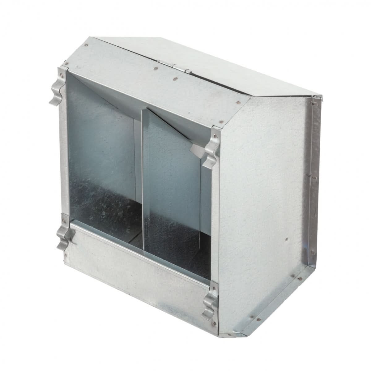 Hranitoare metalica pentru iepuri, 3 litri, cu 2 compartimente – tabla zincata, exterior cusca