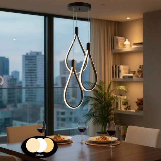 Candelabru LED Trend Negru, 72W, 5760 lm, 85x35cm