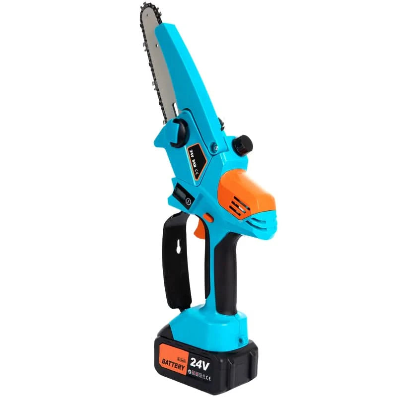 Mini drujba cu acumulator ZEP Ieto, 24V, lama 4 inch, 2 baterii 6Ah, sistem ungere si LED