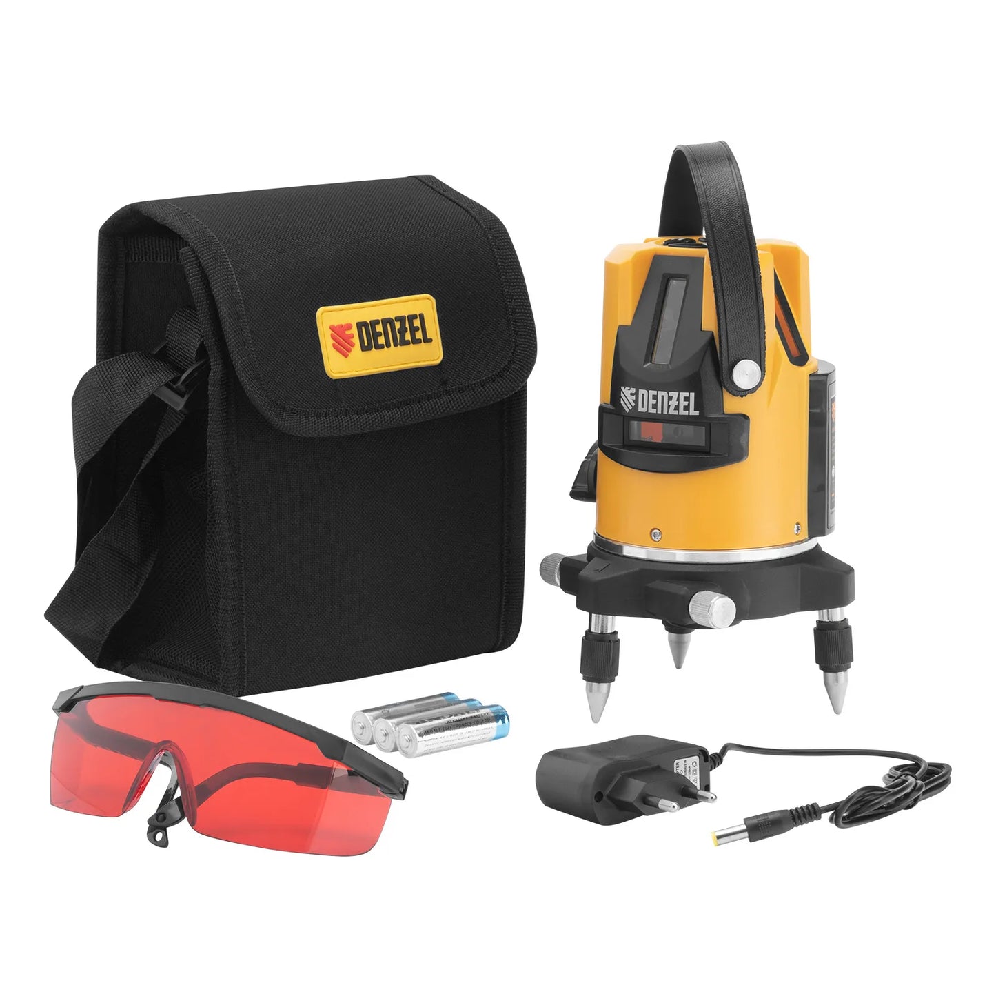 Nivela laser Denzel LX3, raza rosie 635 nm, 10 m, precizie ±0.3 mm/m, 5 fascicule, filet 5/8"