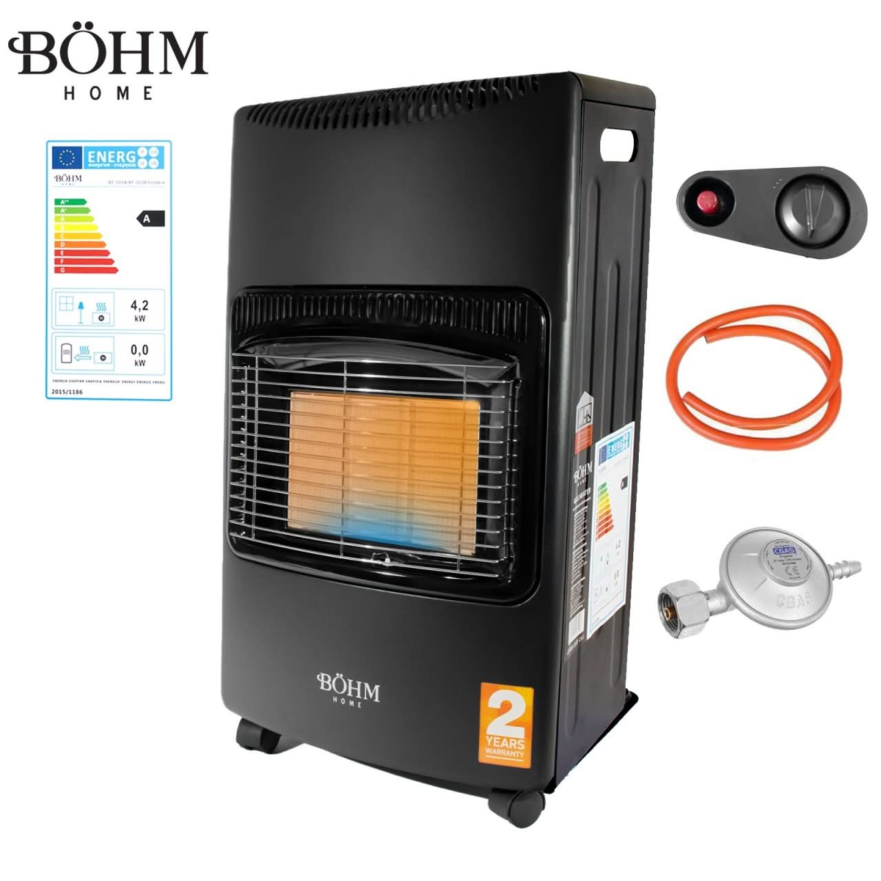 Soba pe gaz GPL pliabila Bohm BF-003B, 4.2 kW, 3 trepte putere, incalzire pana la 80mp