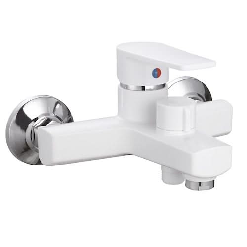 Baterie Cada Plastic Plamix LEO-009 Euro, alba, monocomanda, cu para dus