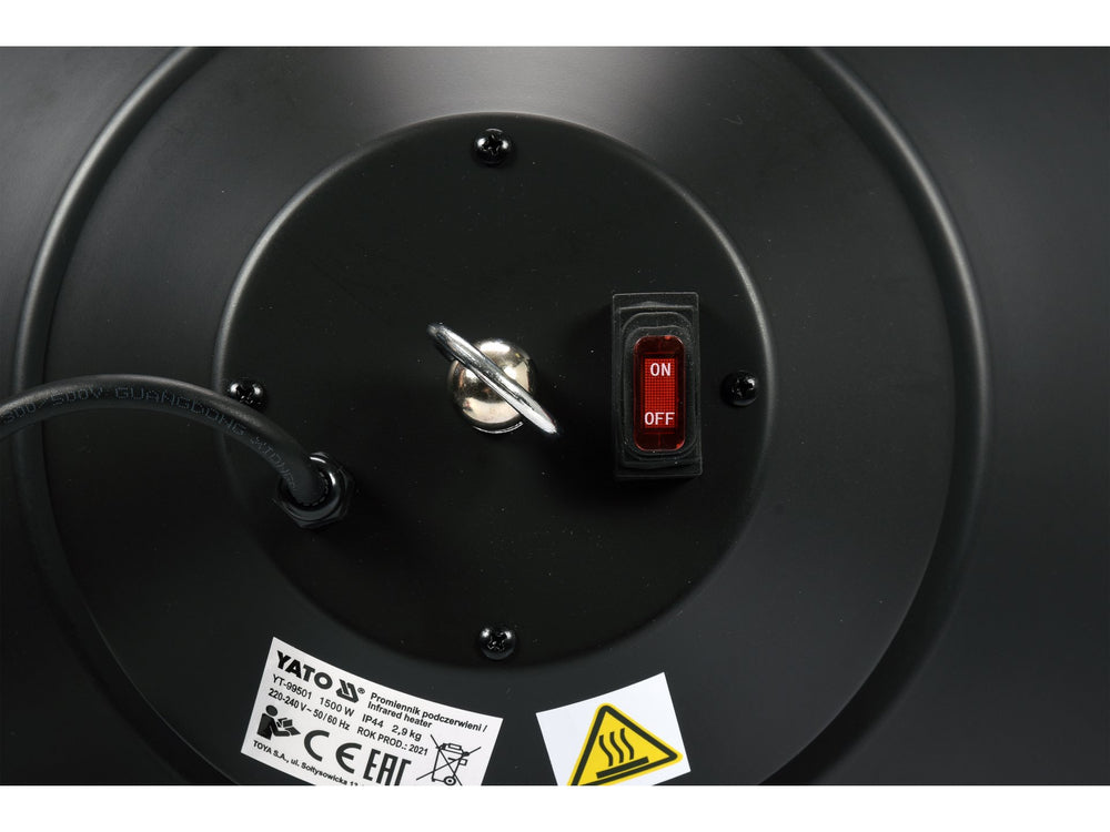 Incalzitor cu Infrarosu Yato 1500W cu Telecomanda, IP44, incalzire instant 1 secunda, pentru interior si exterior, suprafata 18m²