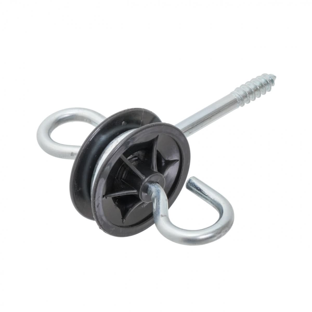 Izolator poarta gard electric cu holtsurub, otel galvanizat si plastic rezistent UV