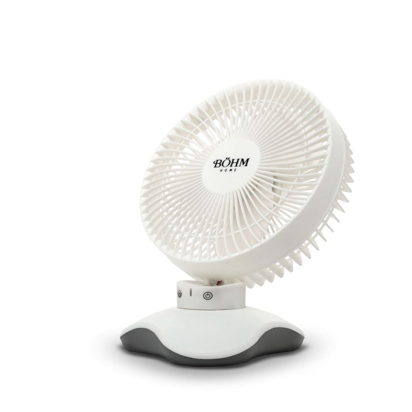 Ventilator de birou USB BÖHM BP2306, 6 inch, 3 viteze, 60° oscilatie, motor brushless 5W, alb