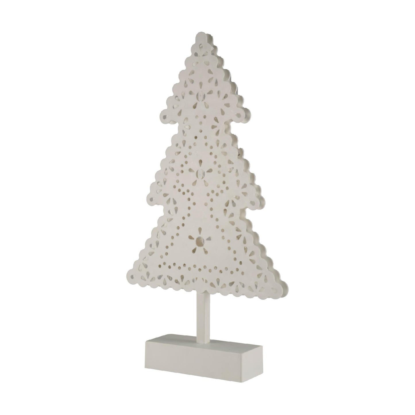 Decor Masa cu LED Brad 39 cm, 20 LED Alb Cald, Plastic ABS, Alimentare 3xAA - Model KAD 19 PINE