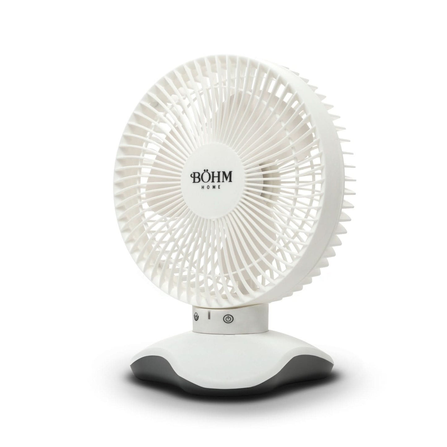 Ventilator de birou USB BÖHM BP2306, 6 inch, 3 viteze, 60° oscilatie, motor brushless 5W, alb