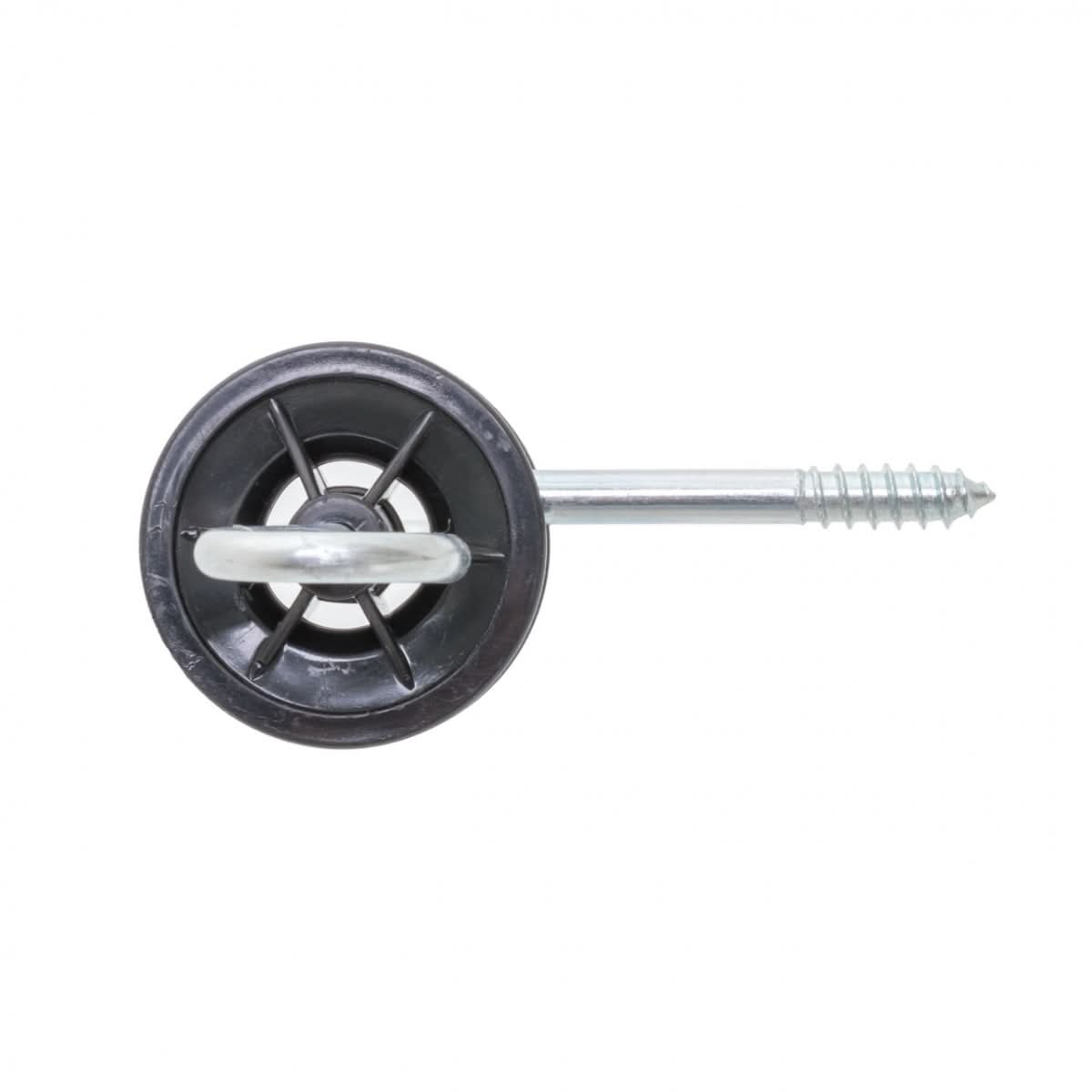 Izolator poarta gard electric cu holtsurub, otel galvanizat si plastic rezistent UV