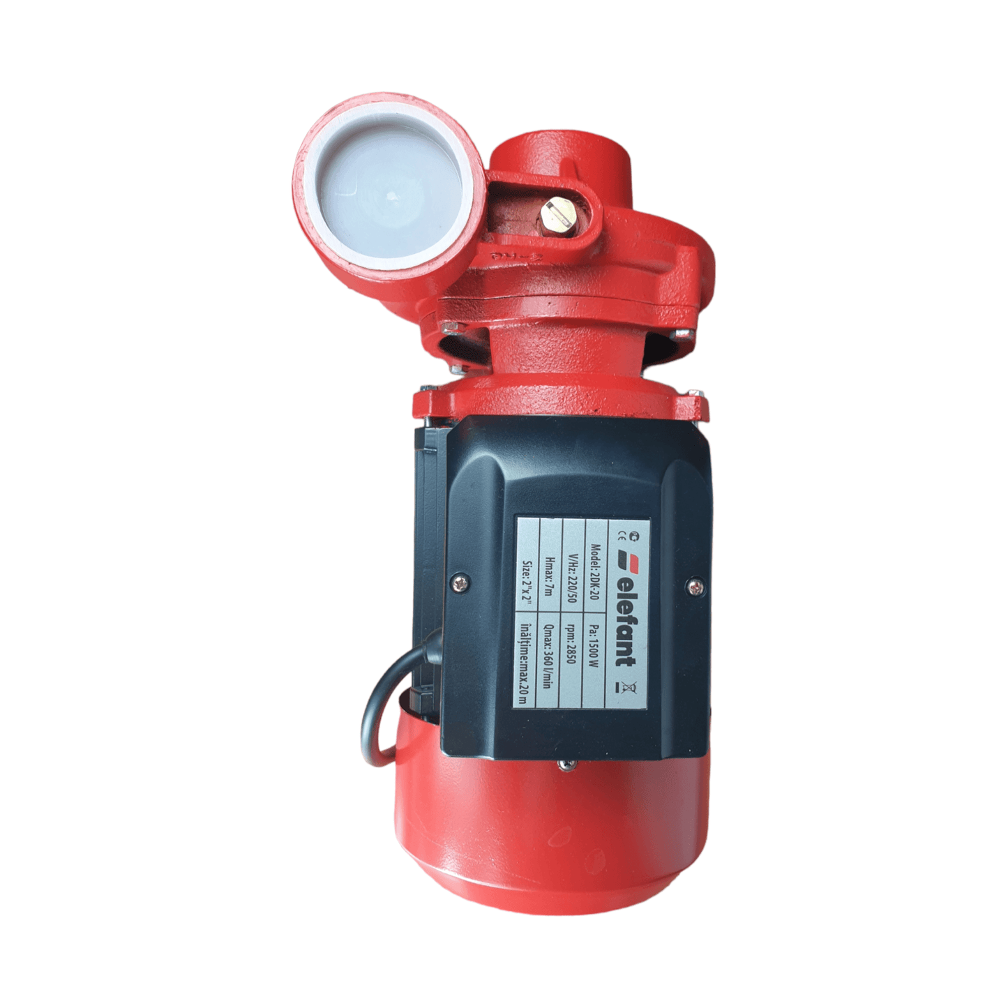 Pompa de suprafata ELEFANT 2DK-20, 1500 W, debit maxim 360 L/min, 2850 rpm, inaltime maxima 20 m, adancime 7 m - ZEP.RO - Ți-e la îndemână!