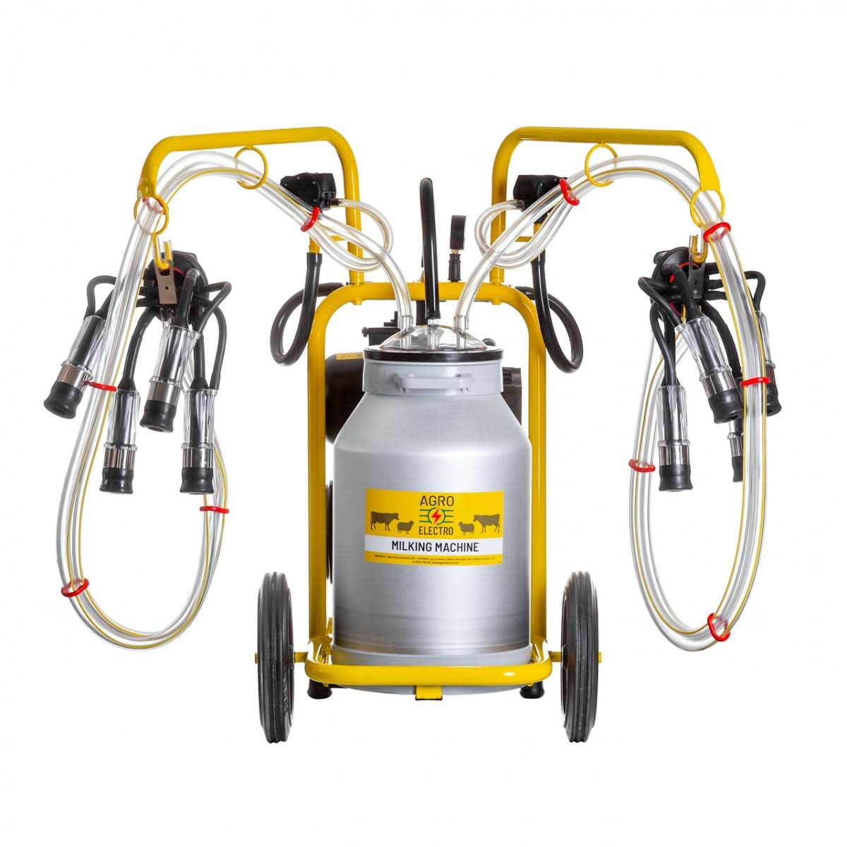 Aparat de muls vaci 2 posturi, bidon aluminiu 40 litri, pulsatoare, pompa de vid 550 W