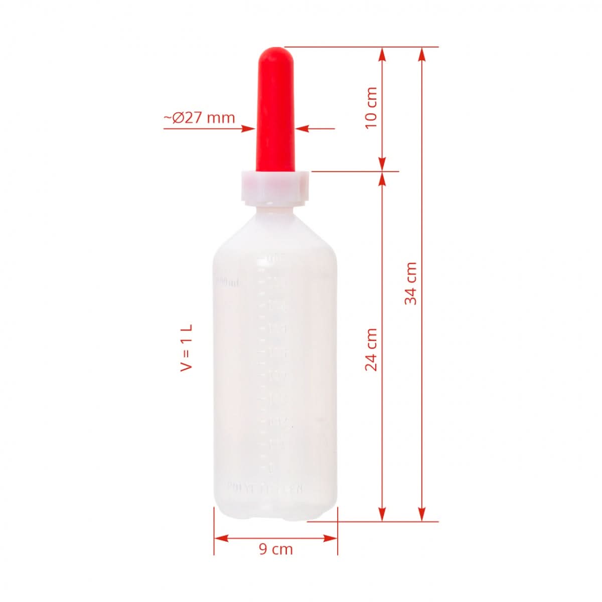 Bidon de alaptare din plastic pentru vitei, 1000 ml
