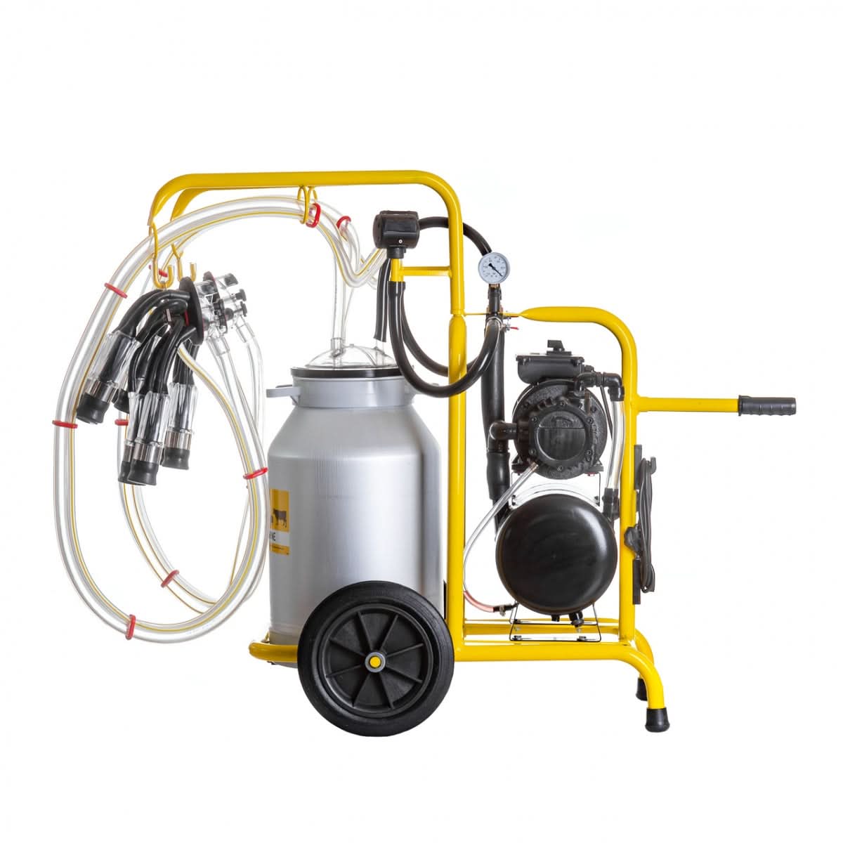 Aparat de muls vaci 2 posturi, bidon aluminiu 40 litri, pulsatoare, pompa de vid 550 W