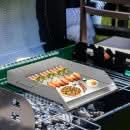 Plita inox pentru gratar pe carbuni, gaz sau electric, Vivatechnix Plancha, 40.6x45.7 cm, cu manere laterale, margine 6 cm