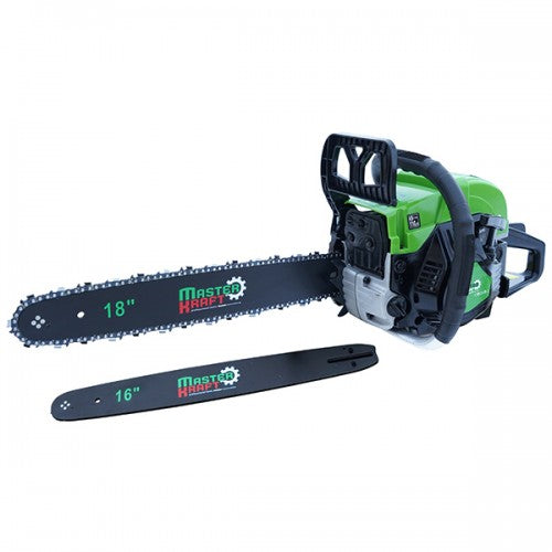 Motofierastrau MasterKraft MK3700-CS, 2.72 CP, 52 cm³, lame 18” si 16”, echipare completa