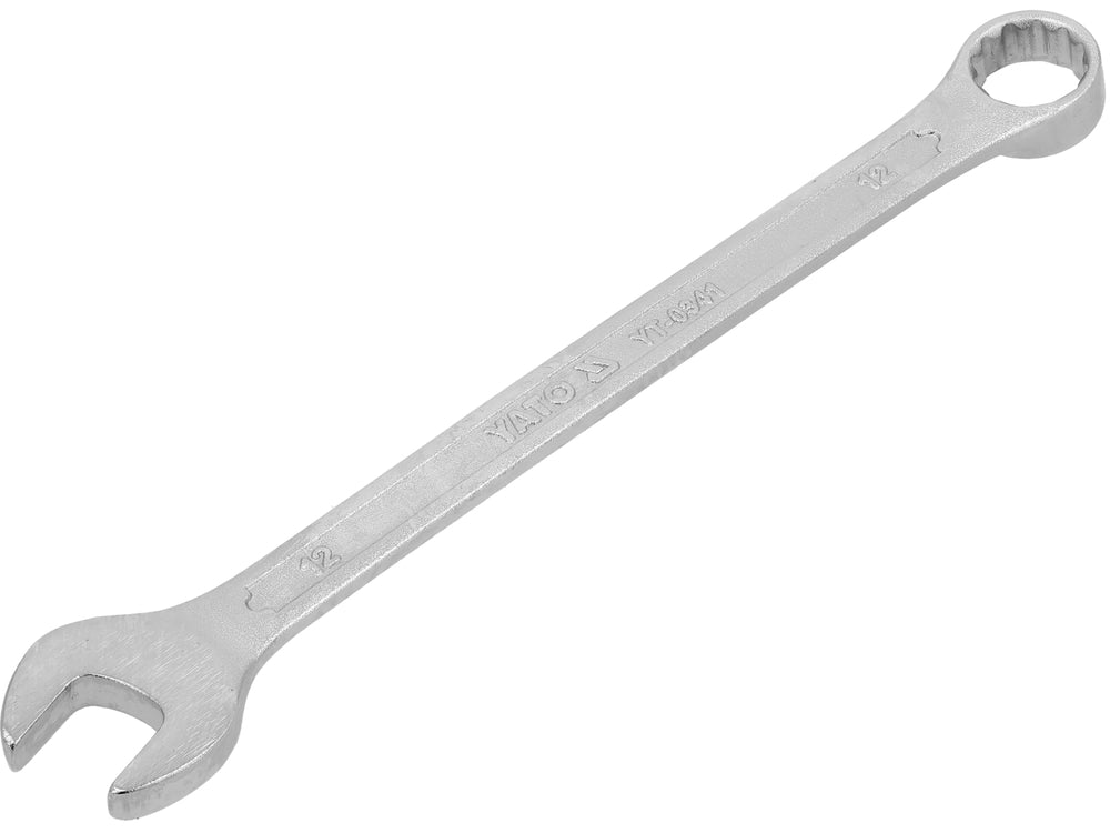 Cheie combinata satinata 12 mm, otel crom-vanadiu rezistent