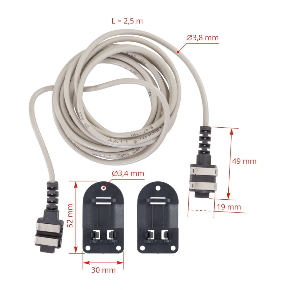 Cablu legatura banda gard electric anti melci 2.5m cu conectori speciali