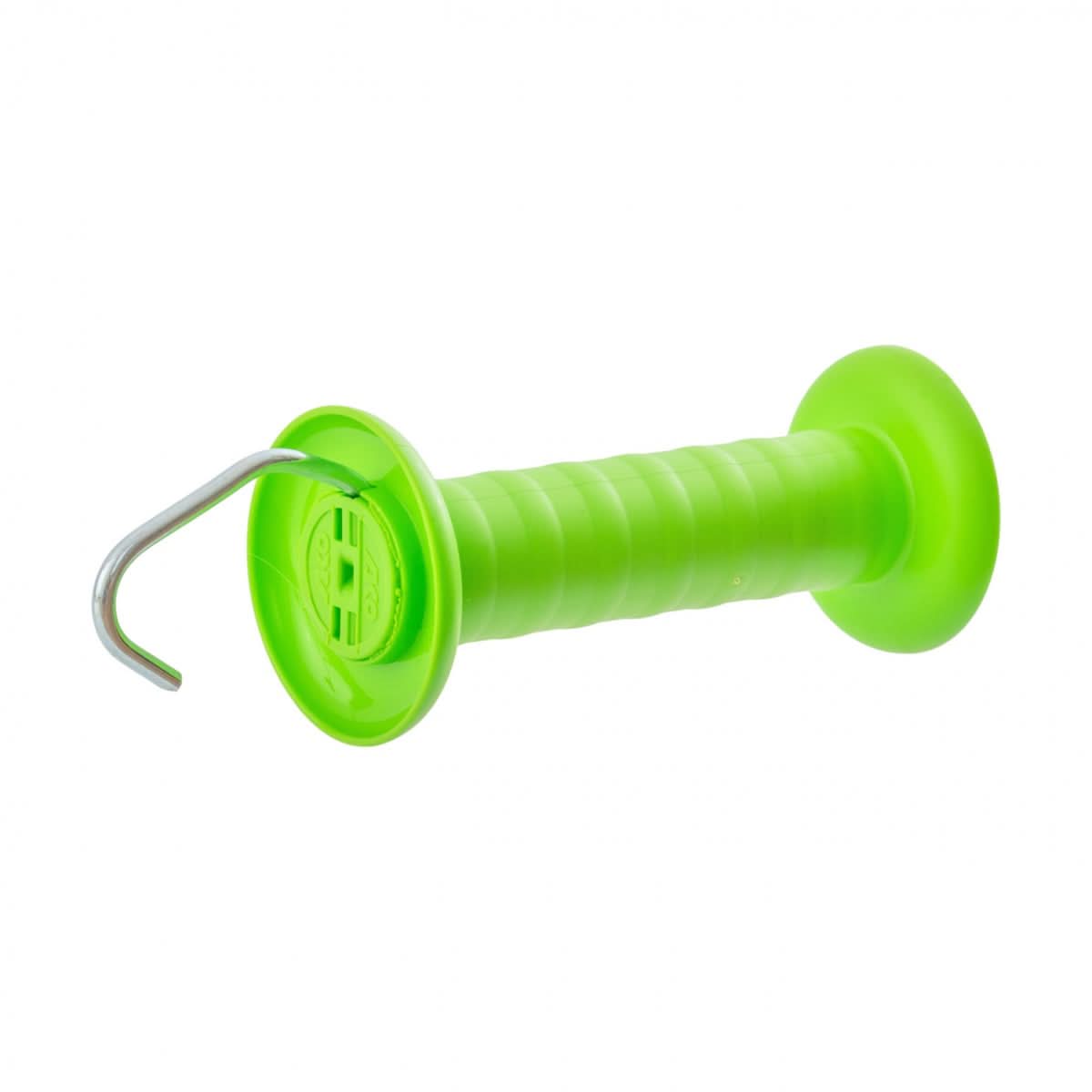 Maner verde pentru poarta gard electric, cu carlig si arc