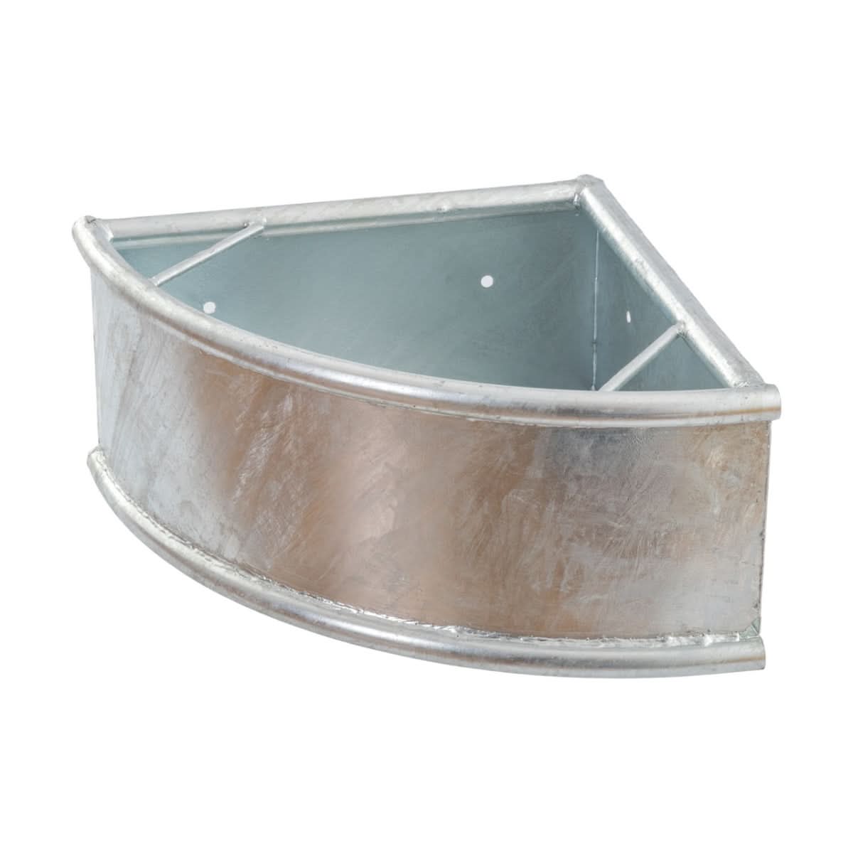 Hranitoare colt otel zincat 35 litri pentru bovine si cabaline montare perete