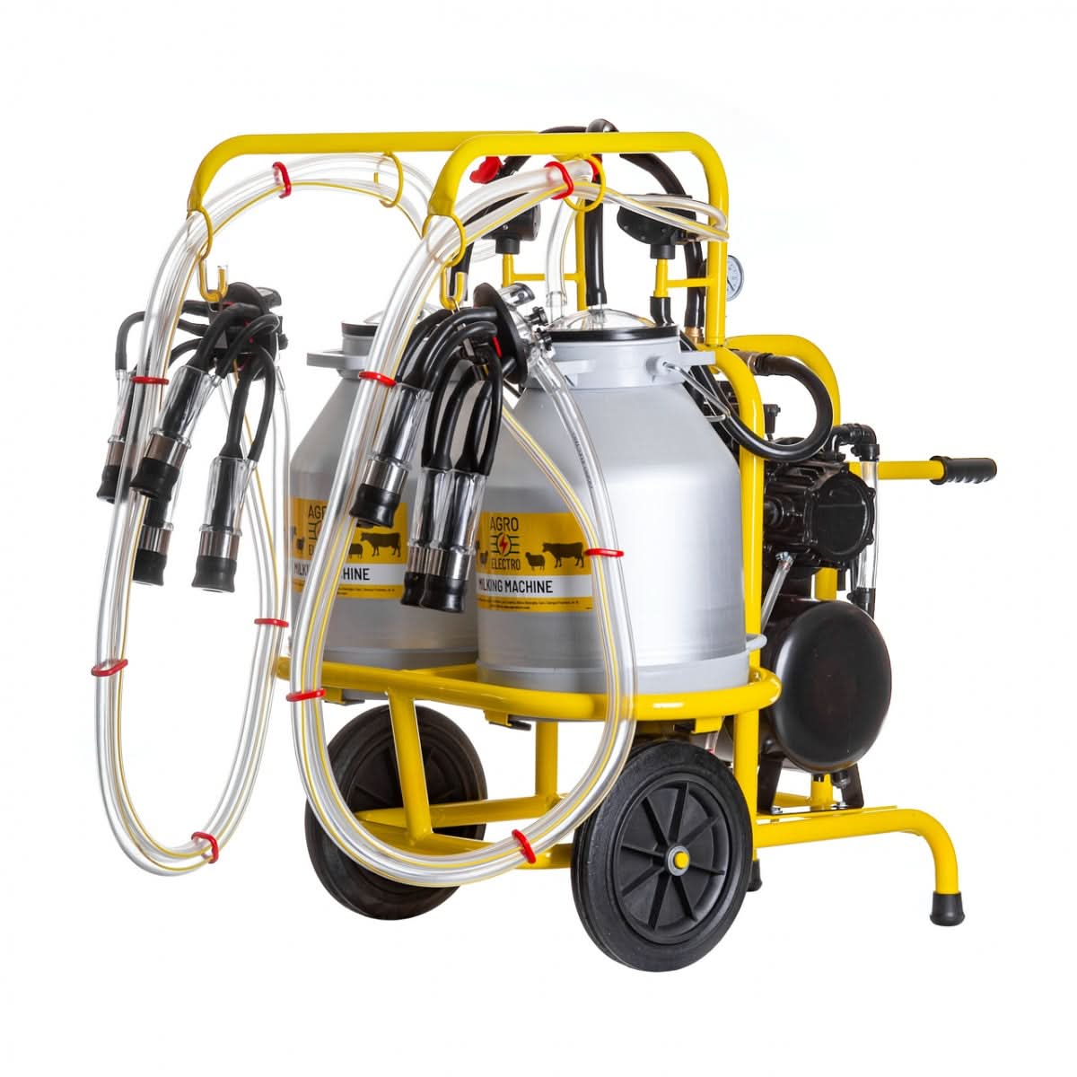 Aparat de muls vaci, 2 posturi, 2 bidoane aluminiu 30 litri