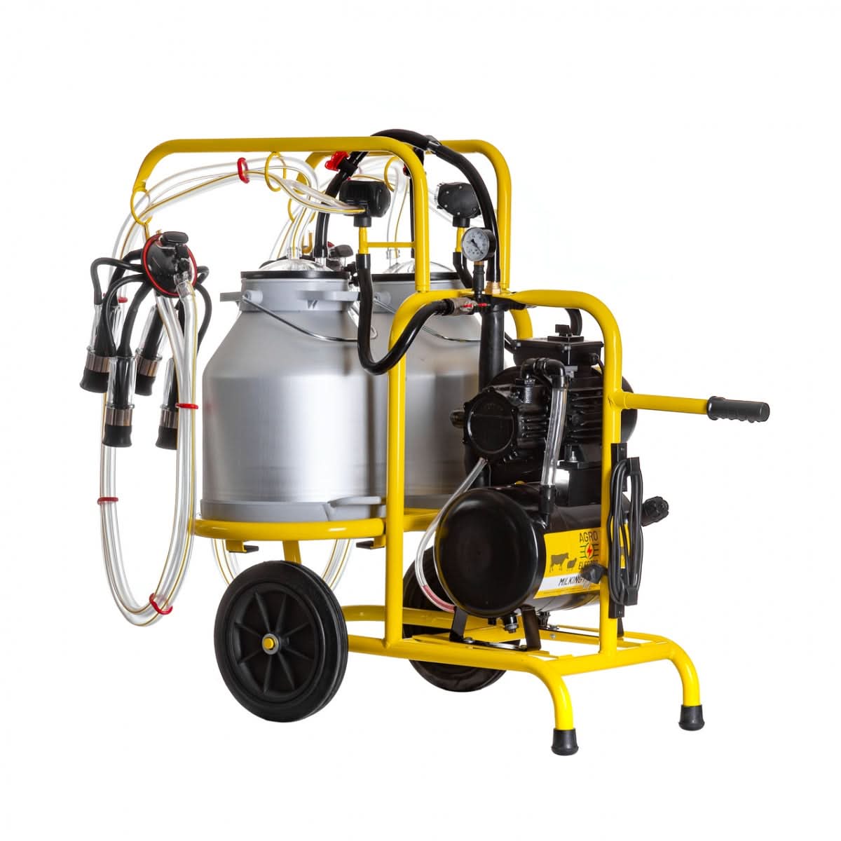 Aparat de muls vaci, 2 posturi, 2 bidoane aluminiu 30 litri