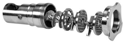 Masina de tocat carne profesionala YATO YT-03232, 1100W, 220 kg/h, sistem UNGER, inox, ideala pentru macelarii, restaurante si Horeca